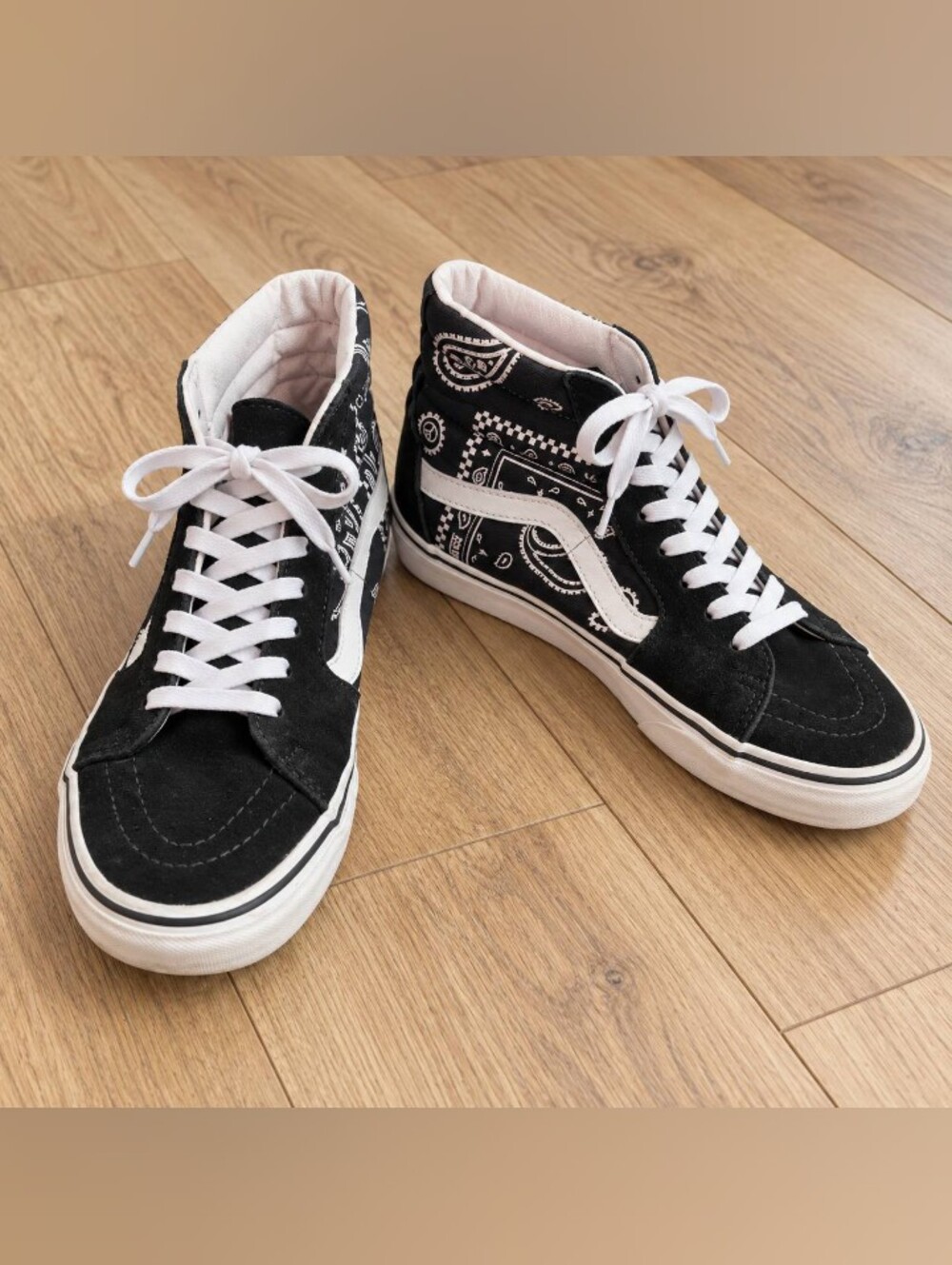 Vans Sk8-Hi Unisex Black & White Bandana High-Top Sneakers